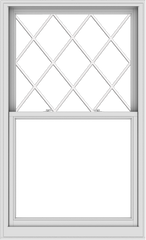 WDMA 40x66 (39.5 x 65.5 inch)  Aluminum Single Double Hung Window with Diamond Grids