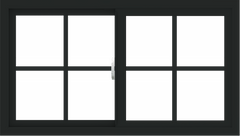 WDMA 42x24 (41.5 x 23.5 inch) Vinyl uPVC Black Slide Window with Colonial Grids Exterior