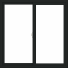 WDMA 42x42 (41.5 x 41.5 inch) Vinyl uPVC Black Slide Window without Grids Interior