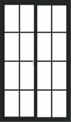 WDMA 42x72 (41.5 x 71.5 inch) Vinyl uPVC Black Slide Window with Colonial Grids Exterior