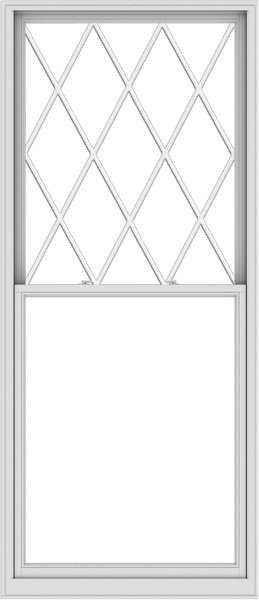 WDMA 44x102 (43.5 x 101.5 inch)  Aluminum Single Double Hung Window with Diamond Grids