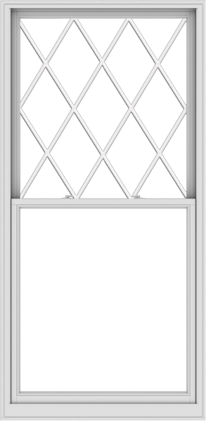 WDMA 44x90 (43.5 x 89.5 inch)  Aluminum Single Double Hung Window with Diamond Grids