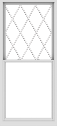 WDMA 44x96 (43.5 x 95.5 inch)  Aluminum Single Double Hung Window with Diamond Grids