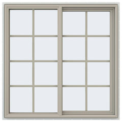 48x48 47.5x47.5 Vinyl PVC Sliding Window With Colonial Grids Grilles