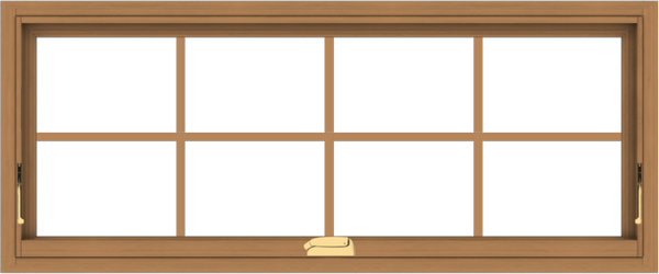 WDMA 48x20 (47.5 x 19.5 inch) Oak Wood Dark Brown Bronze Aluminum Crank out Awning Window with Colonial Grids Interior