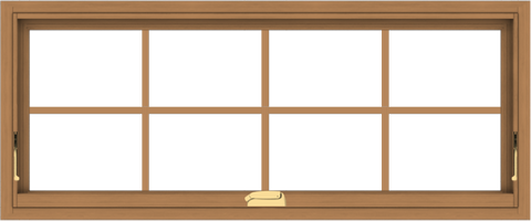 WDMA 48x20 (47.5 x 19.5 inch) Oak Wood Dark Brown Bronze Aluminum Crank out Awning Window with Colonial Grids Interior