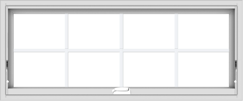 WDMA 48x20 (47.5 x 19.5 inch) White Vinyl uPVC Crank out Awning Window with Colonial Grids Interior