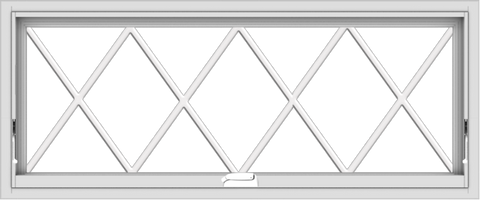 WDMA 48x20 (47.5 x 19.5 inch) White Vinyl uPVC Crank out Awning Window without Grids with Victorian Grills