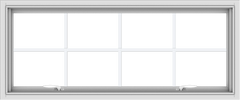 WDMA 48x20 (47.5 x 19.5 inch) White uPVC Vinyl Push out Awning Window with Colonial Grids Interior