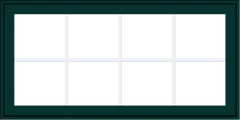 WDMA 48x24 (47.5 x 23.5 inch) Oak Wood Green Aluminum Push out Awning Window with Colonial Grids Exterior