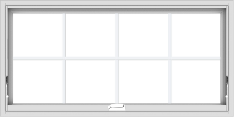 WDMA 48x24 (47.5 x 23.5 inch) White Vinyl uPVC Crank out Awning Window with Colonial Grids Interior