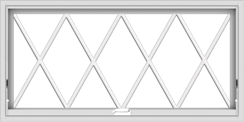 WDMA 48x24 (47.5 x 23.5 inch) White Vinyl uPVC Crank out Awning Window without Grids with Victorian Grills