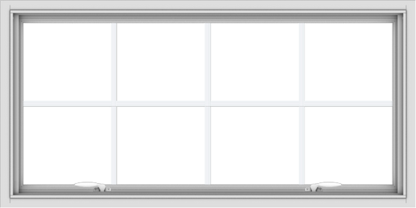 WDMA 48x24 (47.5 x 23.5 inch) White uPVC Vinyl Push out Awning Window with Colonial Grids Interior