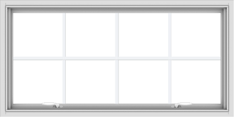 WDMA 48x24 (47.5 x 23.5 inch) White uPVC Vinyl Push out Awning Window with Colonial Grids Interior