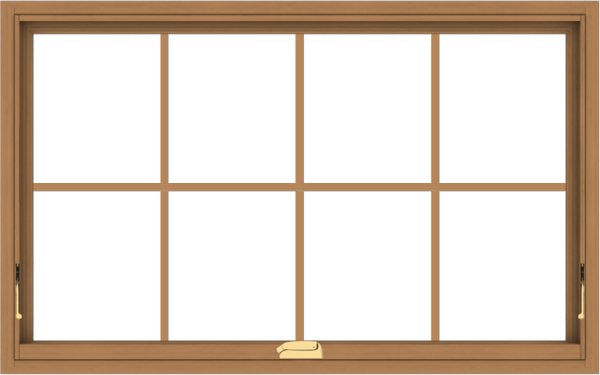 WDMA 48x30 (47.5 x 29.5 inch) Oak Wood Dark Brown Bronze Aluminum Crank out Awning Window with Colonial Grids Interior