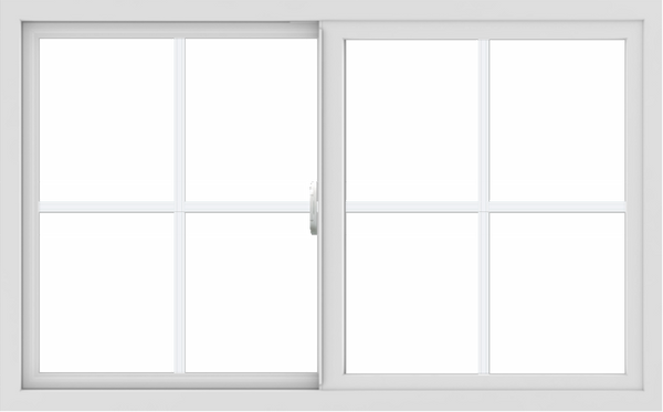 WDMA 48x30 (47.5 x 29.5 inch) Vinyl uPVC White Slide Window with Colonial Grids Exterior