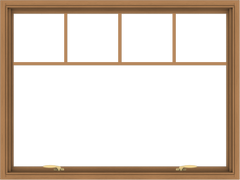 WDMA 48x36 (47.5 x 35.5 inch) Oak Wood Green Aluminum Push out Awning Window with Fractional Grilles