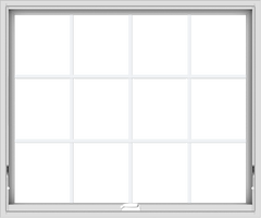 WDMA 48x40 (47.5 x 39.5 inch) White Vinyl uPVC Crank out Awning Window with Colonial Grids Interior