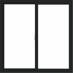 WDMA 48x48 (47.5 x 47.5 inch) Vinyl uPVC Black Slide Window without Grids Interior