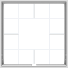 WDMA 48x48 (47.5 x 47.5 inch) White Vinyl uPVC Crank out Awning Window without Grids with Victorian Grills