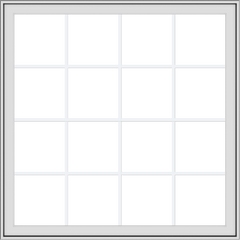 WDMA 48x48 (47.5 x 47.5 inch) White uPVC Vinyl Push out Awning Window with Colonial Grids Exterior