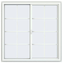 48x48 Black Color Vinyl PVC Sliding Window With Colonial Grids Grilles