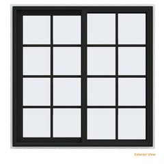 46x46 45x45 Aluminum Vinyl PVC Sliding Window With Colonial Grids Grilles
