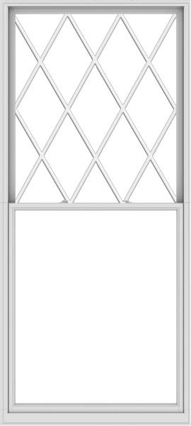 WDMA 54x120 (53.5 x 119.5 inch)  Aluminum Single Double Hung Window with Diamond Grids