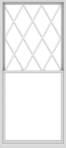 WDMA 54x120 (53.5 x 119.5 inch)  Aluminum Single Double Hung Window with Diamond Grids