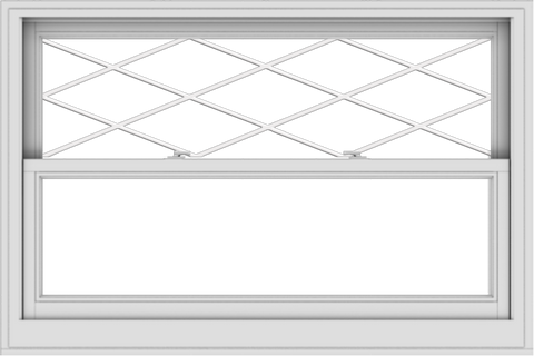 WDMA 54x36 (53.5 x 35.5 inch)  Aluminum Single Double Hung Window with Diamond Grids