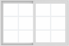 WDMA 54x36 (53.5 x 35.5 inch) Vinyl uPVC White Slide Window with Colonial Grids Exterior