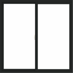 WDMA 54x54 (53.5 x 53.5 inch) Vinyl uPVC Black Slide Window without Grids Interior