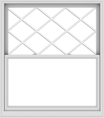 WDMA 54x61 (53.5 x 60.5 inch)  Aluminum Single Double Hung Window with Diamond Grids