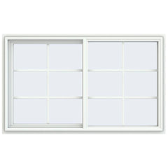60x36 59.5x35.5 White Vinyl Sliding Window With Colonial Grids Grilles