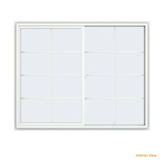 60x48 59.5x47.5 Window White Vinyl Sliding With Colonial Grids Grilles