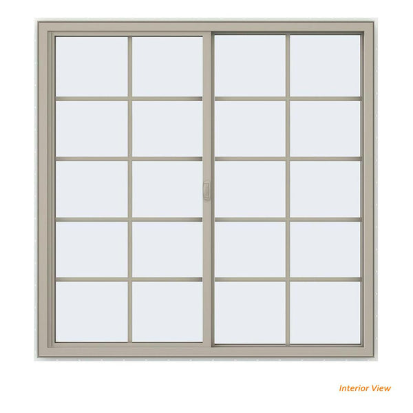 60x60 59.5x59.5 Bronze Vinyl Upvc Sliding Window With Colonial Grids Grilles
