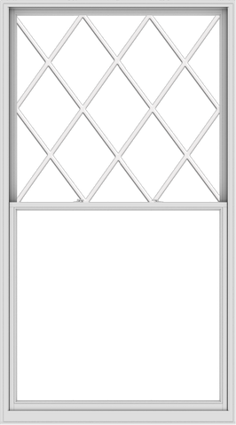 WDMA 60x108 (59.5 x 107.5 inch)  Aluminum Single Double Hung Window with Diamond Grids