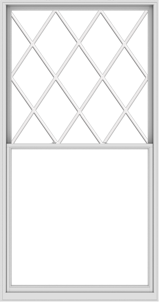 WDMA 60x114 (59.5 x 113.5 inch)  Aluminum Single Double Hung Window with Diamond Grids