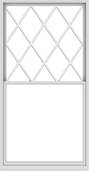 WDMA 60x114 (59.5 x 113.5 inch)  Aluminum Single Double Hung Window with Diamond Grids