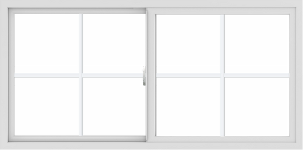 WDMA 60x30 (59.5 x 29.5 inch) Vinyl uPVC White Slide Window with Colonial Grids Exterior