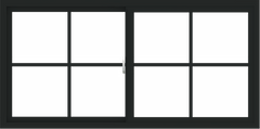 WDMA 60x30 (59.5 x 29.5 inch) Vinyl uPVC Black Slide Window with Colonial Grids Exterior