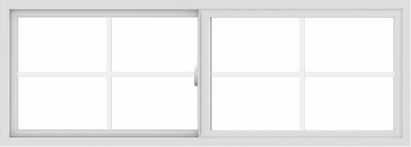 WDMA 66x24 (65.5 x 23.5 inch) Vinyl uPVC White Slide Window with Colonial Grids Exterior