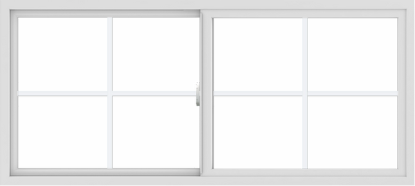 WDMA 66x30 (65.5 x 29.5 inch) Vinyl uPVC White Slide Window with Colonial Grids Exterior