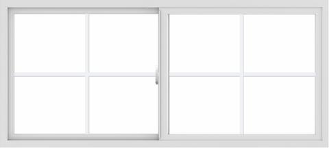 WDMA 66x30 (65.5 x 29.5 inch) Vinyl uPVC White Slide Window with Colonial Grids Exterior