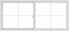 WDMA 66x30 (65.5 x 29.5 inch) Vinyl uPVC White Slide Window with Colonial Grids Exterior