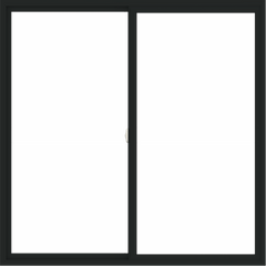 WDMA 66x66 (65.5 x 65.5 inch) Vinyl uPVC Black Slide Window without Grids Interior