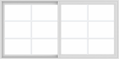 WDMA 72x36 (71.5 x 35.5 inch) Vinyl uPVC White Slide Window with Colonial Grids Exterior