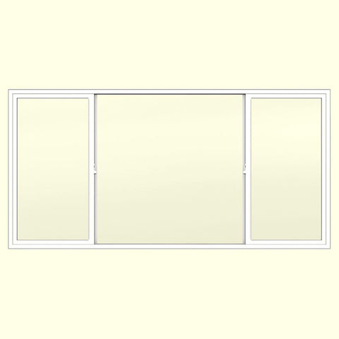 96x48 95.5x47.5 White Color Vinyl PVC Sliding Window With Fiberglass Mesh Screen