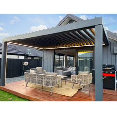 16x16 pergola with aluminum alloy waterproof roof outdoor