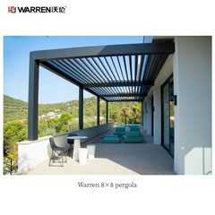 Warren 8x8 metal pergola with aluminum alloy louvered roof gazebo